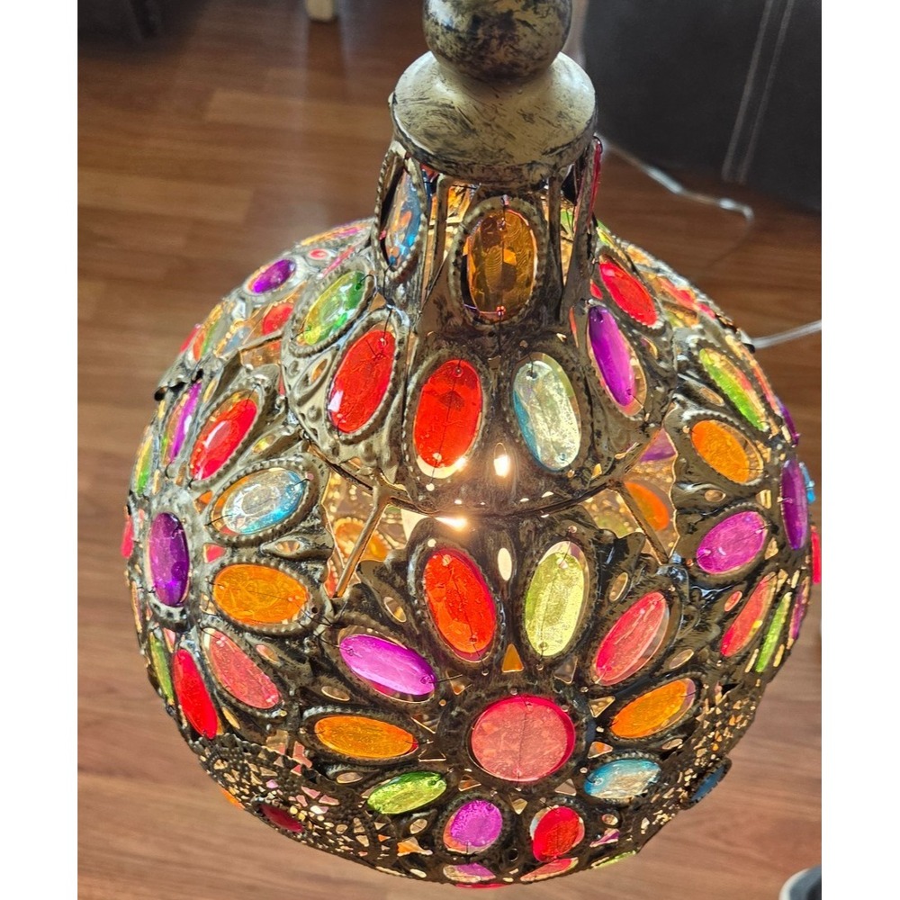 Morocan Caravan Type Multicolor Gemstone Pendant Light